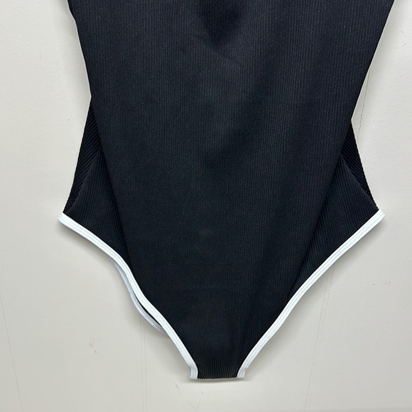 NWT BMJL Black and White One Piece Swimsuit with High-Cut Legs - Picture 3 of 9